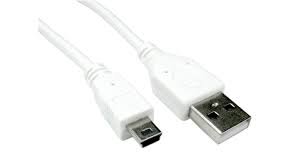 Cable USB A - USB Mini B, Blanco