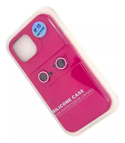 Case iPhone 15 , con Protector de Camaras, Silicone