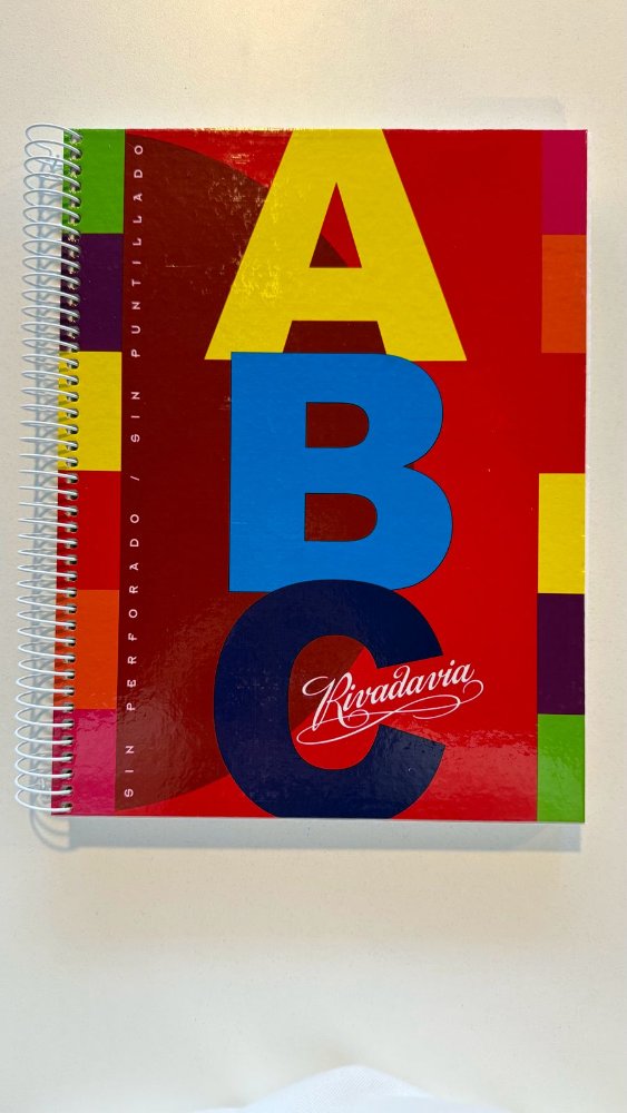 CUADERNO 21X27 RAYADO T/D C/E ABC 100H RIVADAVIA - ROJO
