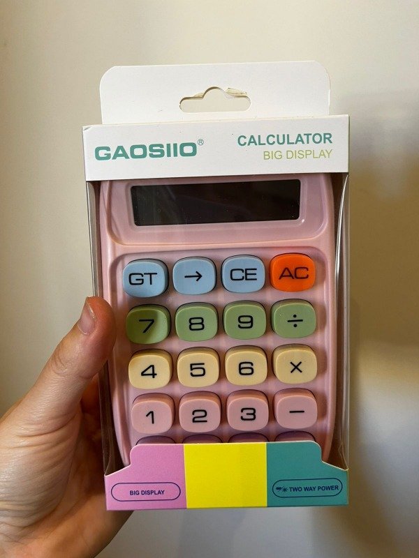 CALCULADORA ROSA BOTONES PASTEL