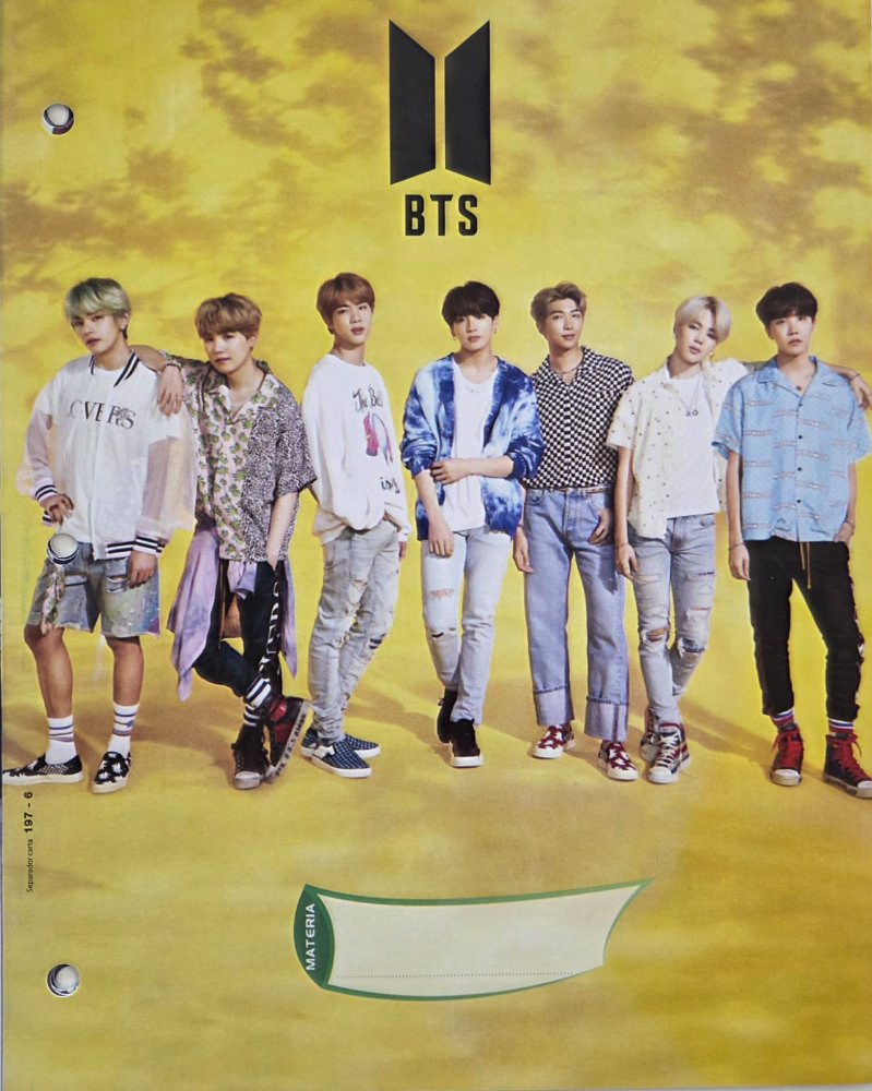 SEPARADOR DE MATERIAS CARTA BTS Y BLACK PINK