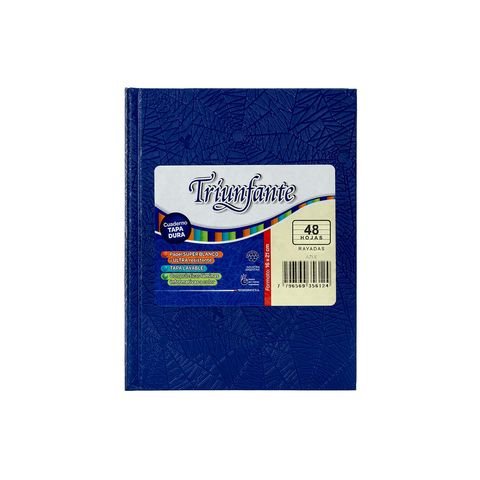 CUADERNO 16X21 RAYADO 48H T/D AZUL TRIUNFANTE