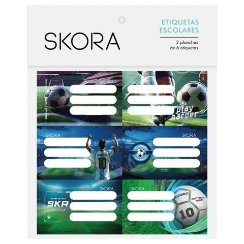 ETIQUETAS AUTOADHESIVAS / RÓTULOS x 12 FUTBOL SKORA