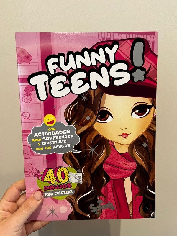 LIBRO PARA PINTAR CON ACTIVIDAD + 40 DIBUJOS FUNNY TEENS