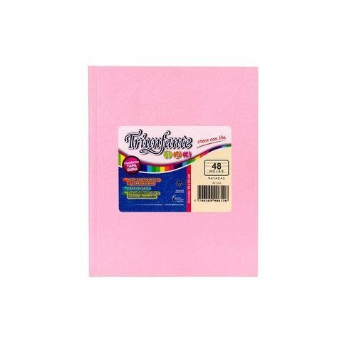 CUADERNO ROSADO 19X24 RAYADO 48H T/D 123 ARAÑA TRIUNFANTE