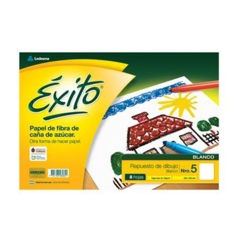REPUESTO DE DIBUJO OFICIO N5 8H BLANCO EXITO