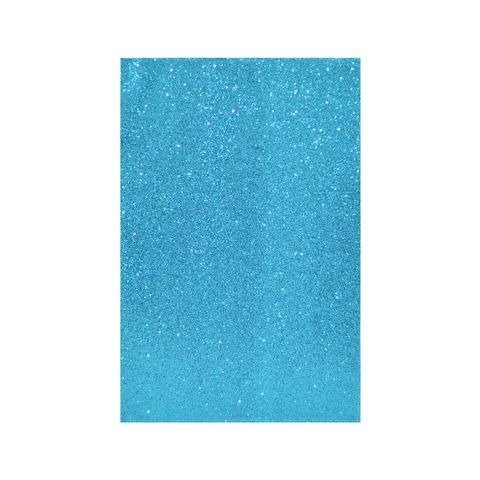 GOMA EVA SUPER GLITTER A4 ADHESIVA CELESTE