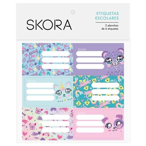 ETIQUETAS AUTOADHESIVAS / RÓTULOS x 12 GATITO
