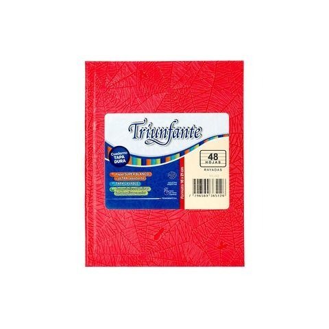 CUADERNO 16X21 RAYADO 48H T/D ROJO TRIUNFANTE