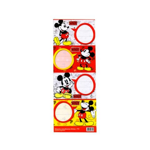 ETIQUETA 7.8X5CM BOLSA X4 UNIDADES MICKEY