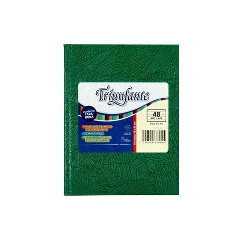 CUADERNO 16X21 RAYADO 48H T/D VERDE TRIUNFANTE