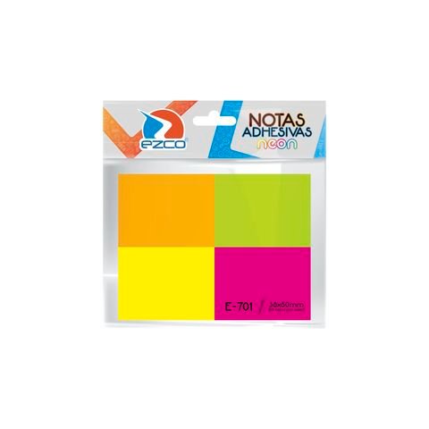 NOTAS AUTOADHESIVAS PACK NEON 38x50mm EZCO