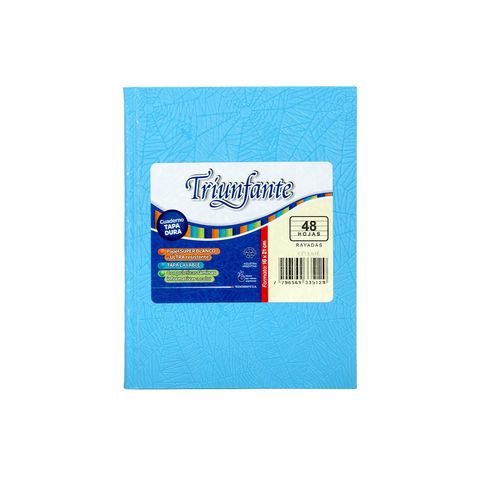 CUADERNO 16X21 RAYADO 48H T/D CELESTE TRIUNFANTE
