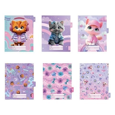SEPARADOR DE MATERIAS CARTA GATITO CON SOLAPA  X6 UNIDADES SKORA