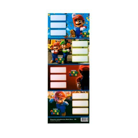 ETIQUETA 7.8X5CM BOLSA X4 UNIDADES MARIO BROS
