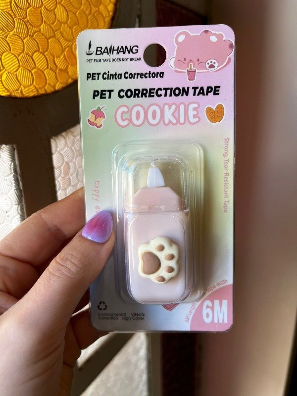 CINTA CORRECTORA GATITO COOKIE  6MTS EN BLISTER 7X14CM