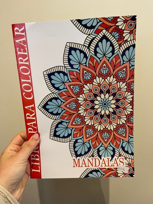 LIBRO PARA COLOREAR MANDALAS ROJO