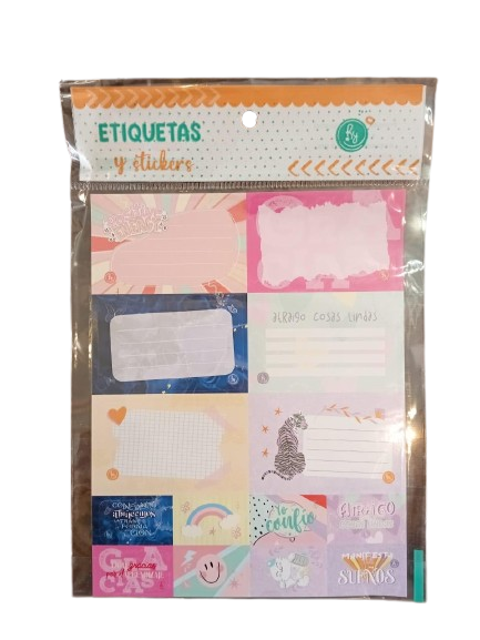 ETIQUETA / ROTULOS x6 + STICKERS (2)