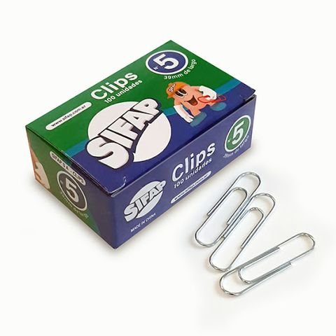 CLIPS METALICO N5 39MM CAJA X100 UNIDADES SIFAP