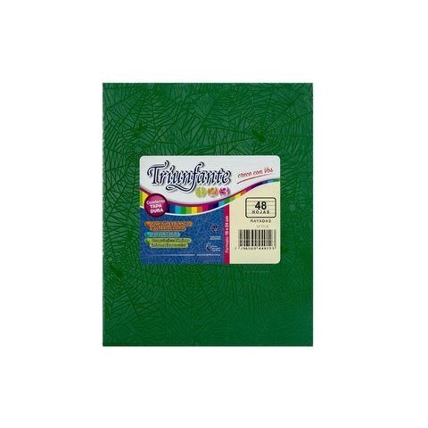 CUADERNO VERDE 19X24 RAYADO 48H T/D 123 ARAÑA TRIUNFANTE