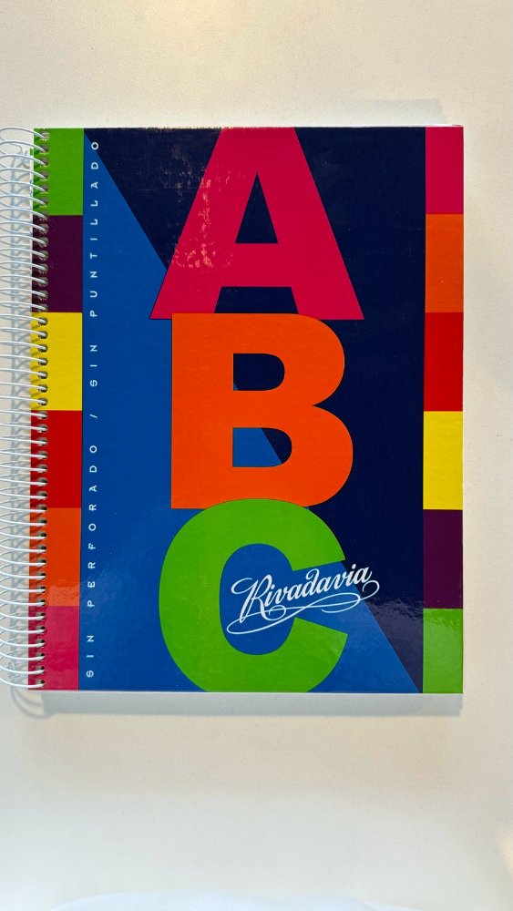CUADERNO 21X27 RAYADO T/D C/E ABC 100H RIVADAVIA - AZUL