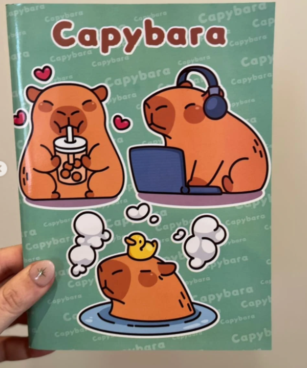 CUADERNO 16X20CM RAYADO 24 HOJAS TAPA FLEXIBLE CAPYBARA