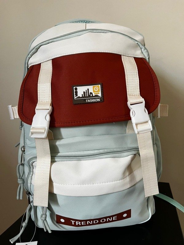 MOCHILA FASHIONBAG COMBINADA VERDE PASTEL Y MARRÓN
