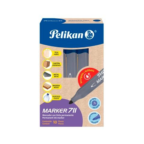 MARCADOR PERMANENTE AZUL PTA REDONDA PELIKAN