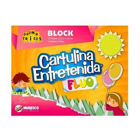 BLOCK CARTULINA ENTRETENIDA FLUO 32.5X25CM