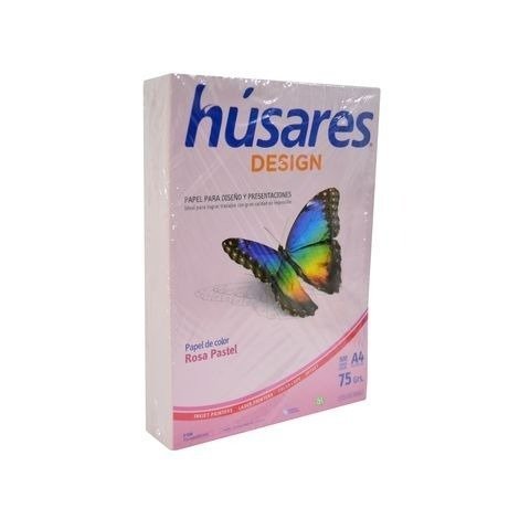 HOJA A4 HÚSARES POR UNIDAD 75GRS/M2 ROSADO