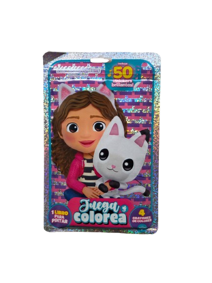 LIBRO PARA PINTAR CRAYONES  Y STICKERS CASA DE MUÑECAS DE GABY