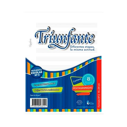 REPUESTO CARTA PENTAGRAMADO TRIUNFANTE X8H
