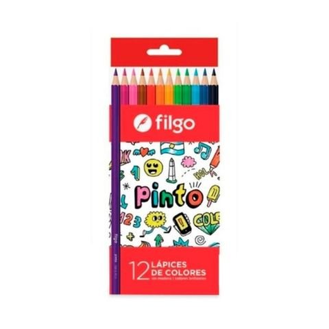 LÁPIZ DE COLOR LARGO FILGO PINTO x12