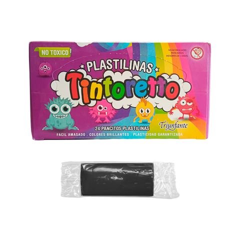 PLASTILINA NEGRO 25GR  TINTORETTO