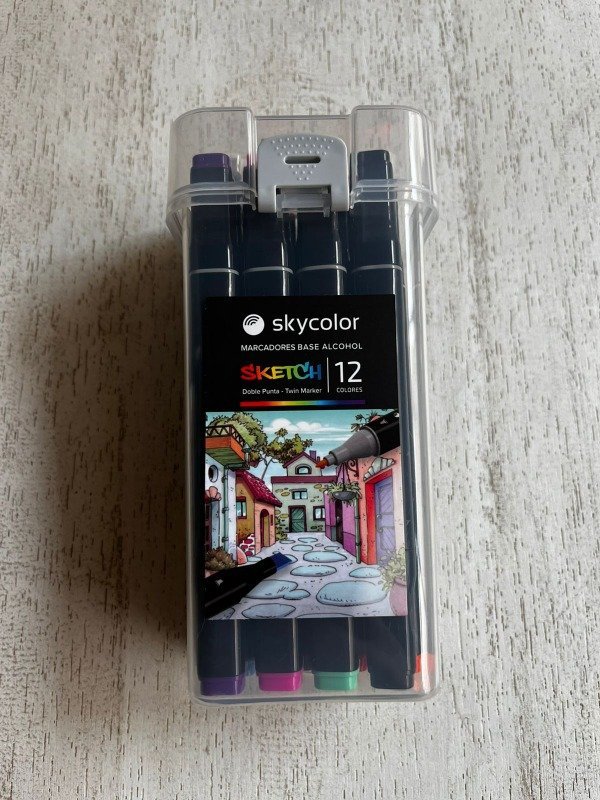 MARCADOR SKYCOLOR DOBLE PUNTA X12