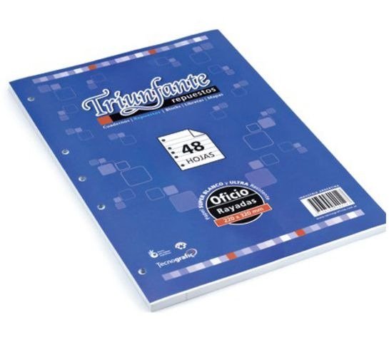 REPUESTO OFICIO CUADRICULADA 5 PERFORACIONES 48H TRIUNFANTE