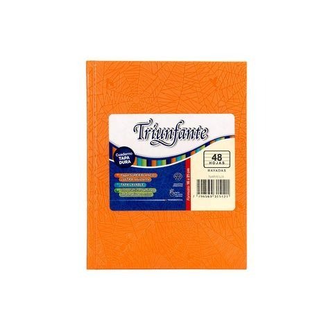 CUADERNO 16X21 RAYADO 48H T/D NARANJA TRIUNFANTE