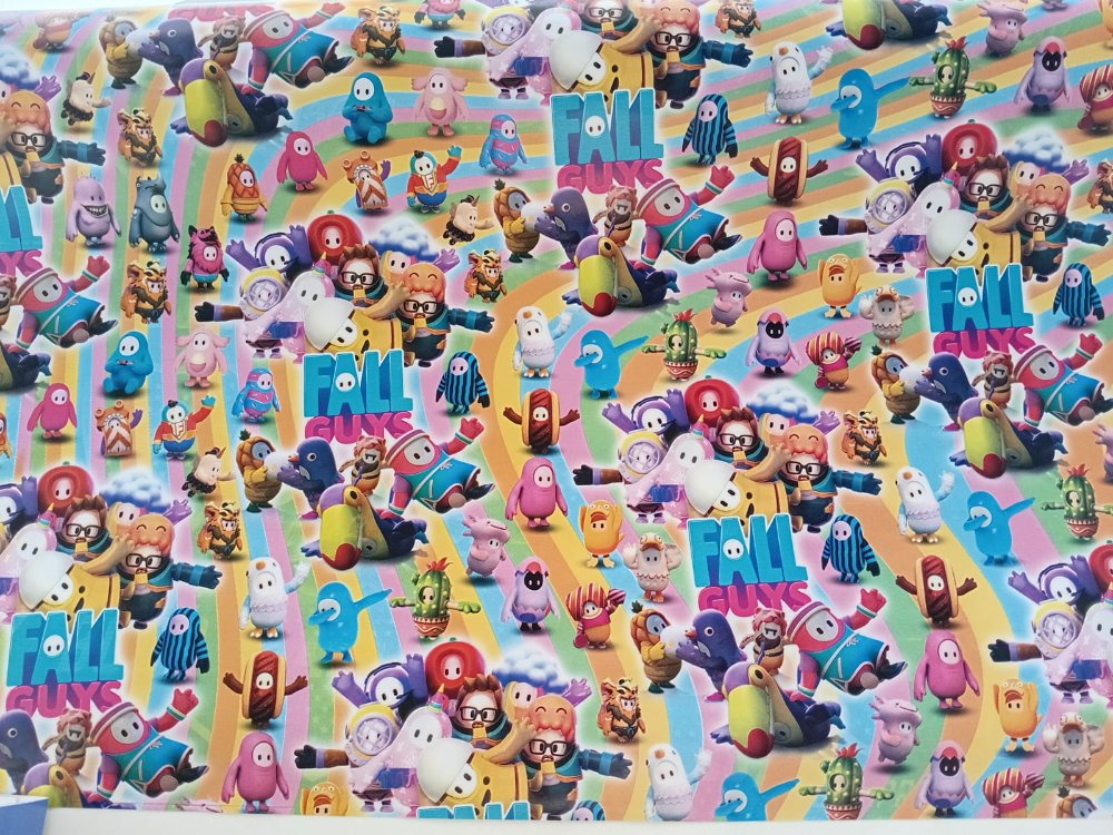 PAPEL DE FORRAR DISEÑO FALL GUYS 50x70cm