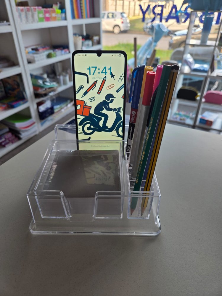 ORGANIZADOR DE ESCRITORIO ACRILICO TRANSPARENTE