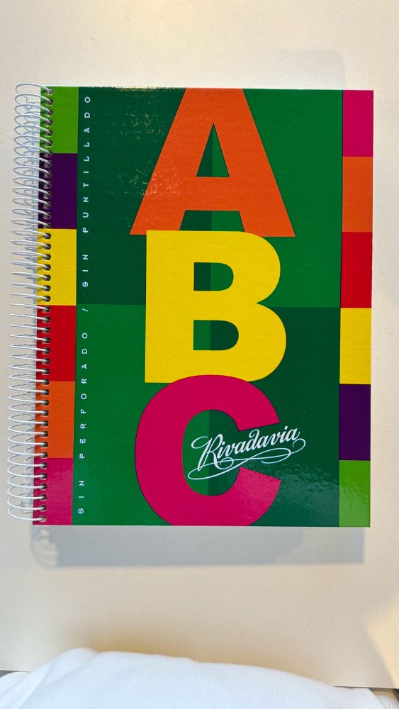 CUADERNO 21X27 RAYADO T/D C/E ABC 100H RIVADAVIA - VERDE