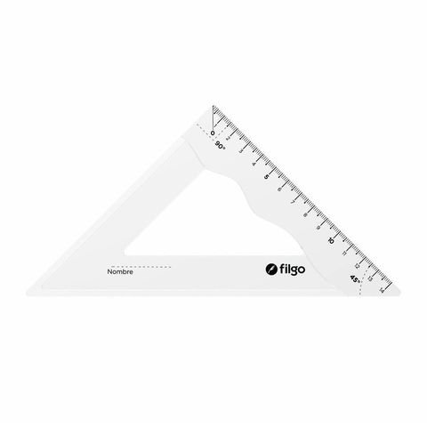 ESCUADRA CRISTAL GEOX 45ºX15CM FILGO