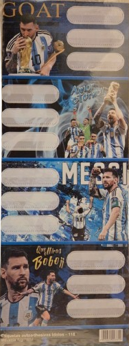ETIQUETAS AUTOADHESIVAS / RÓTULOS x 4 FANTASIA MESSI