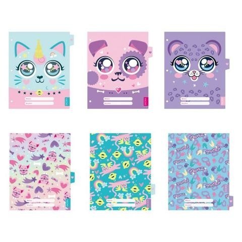 SEPARADOR DE MATERIAS CARTA  GLAM SAFARI CON SOLAPA X6 UNIDADES SKORA