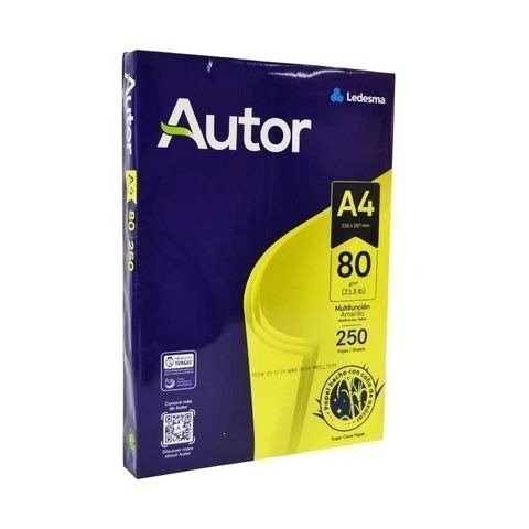 HOJA A4 AUTOR POR UNIDAD 80gr AMARILLA