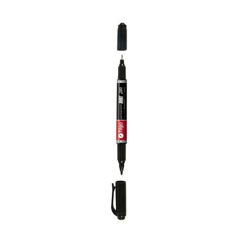 MARCADOR PERMANENTE DOBLE PUNTA 042 NEGRO FILGO