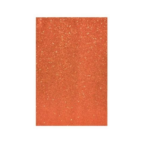 GOMA EVA SUPER GLITTER A4 ADHESIVA NARANJA