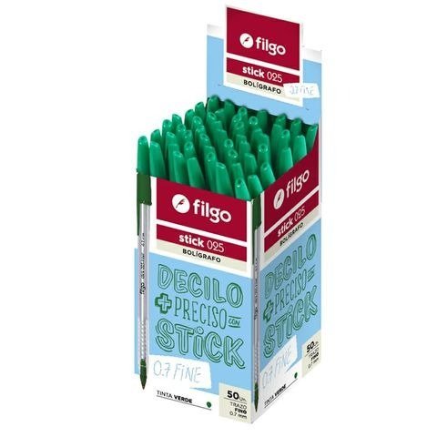 BOLIGRAFO VERDE 0.7MM STICK FILGO
