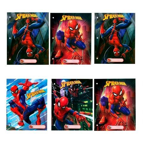 SEPARADOR DE MATERIAS SPIDER-MAN CARTA MODELOS SURTIDOS X6