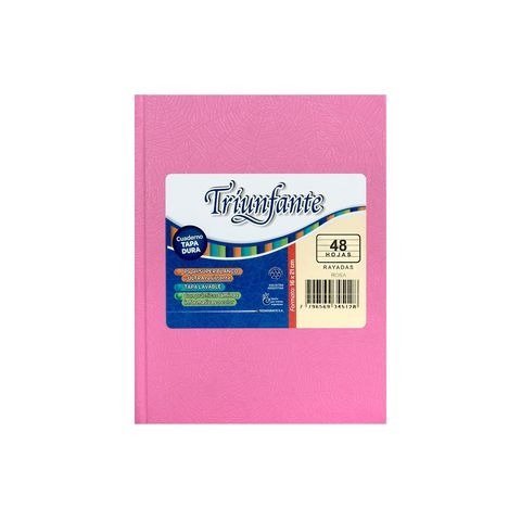 CUADERNO 16X21 RAYADO 48H T/D ROSA TRIUNFANTE