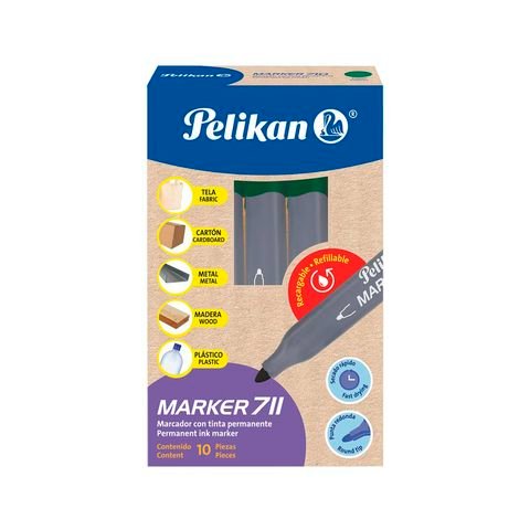 MARCADOR PERMANENTE VERDE PTA REDONDAPELIKAN